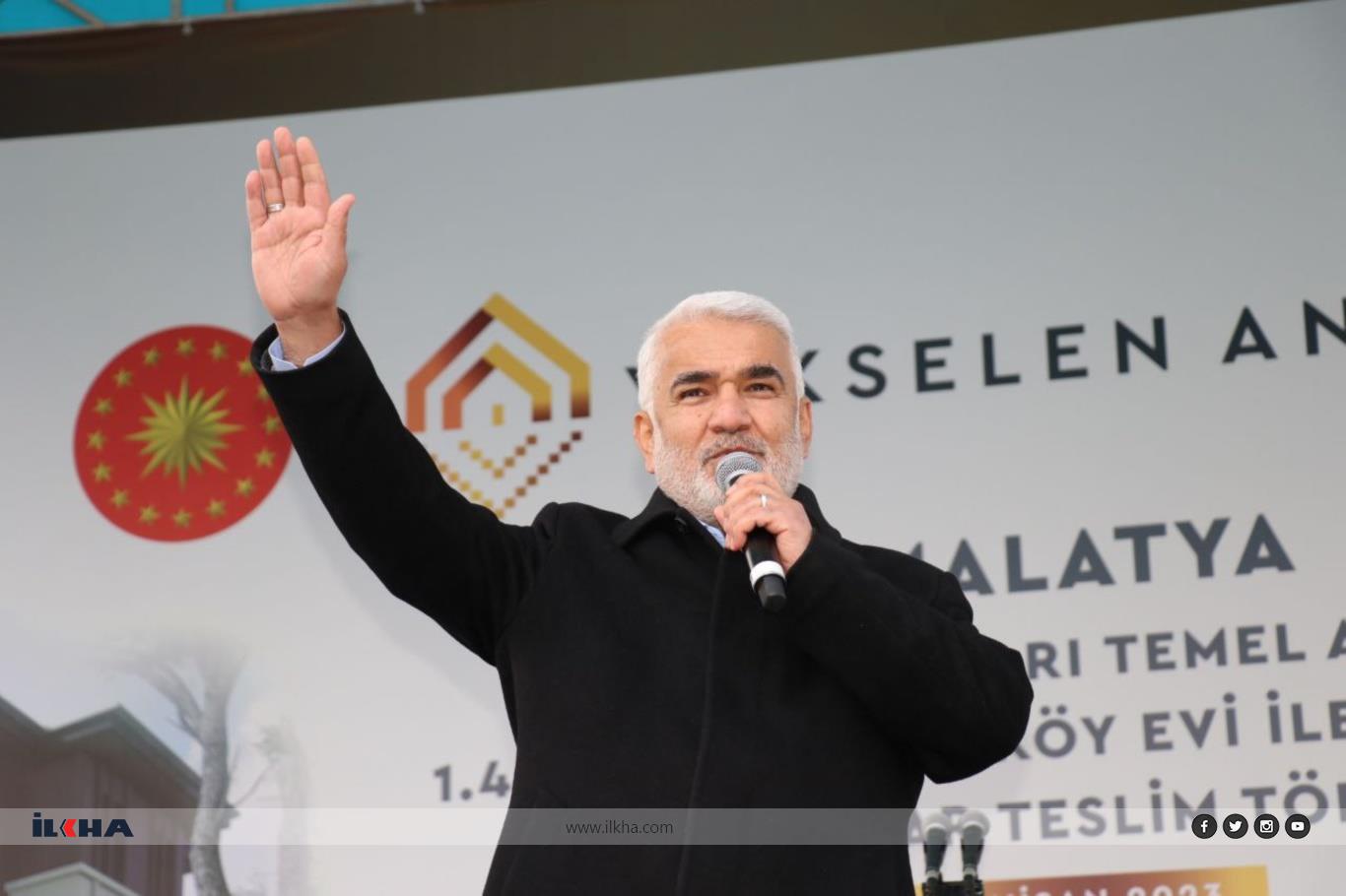 Yapıcıoğlu, Malatya’da anahtar teslim ve temel atma töreninde halka hitap etti