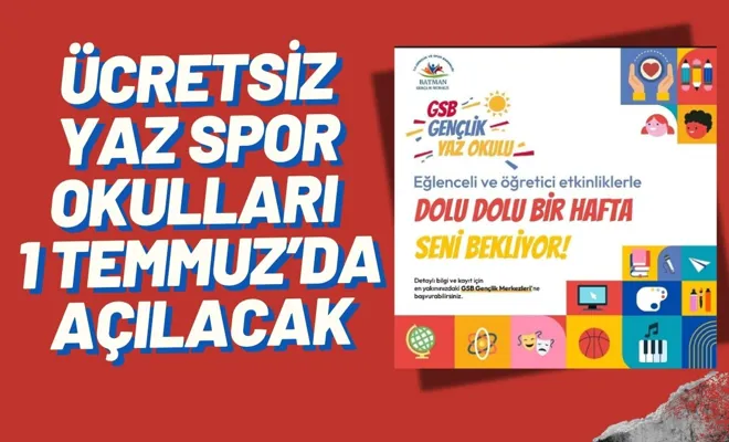 Ücretsiz Yaz Spor Okulları 1 Temmuz’da Açılacak