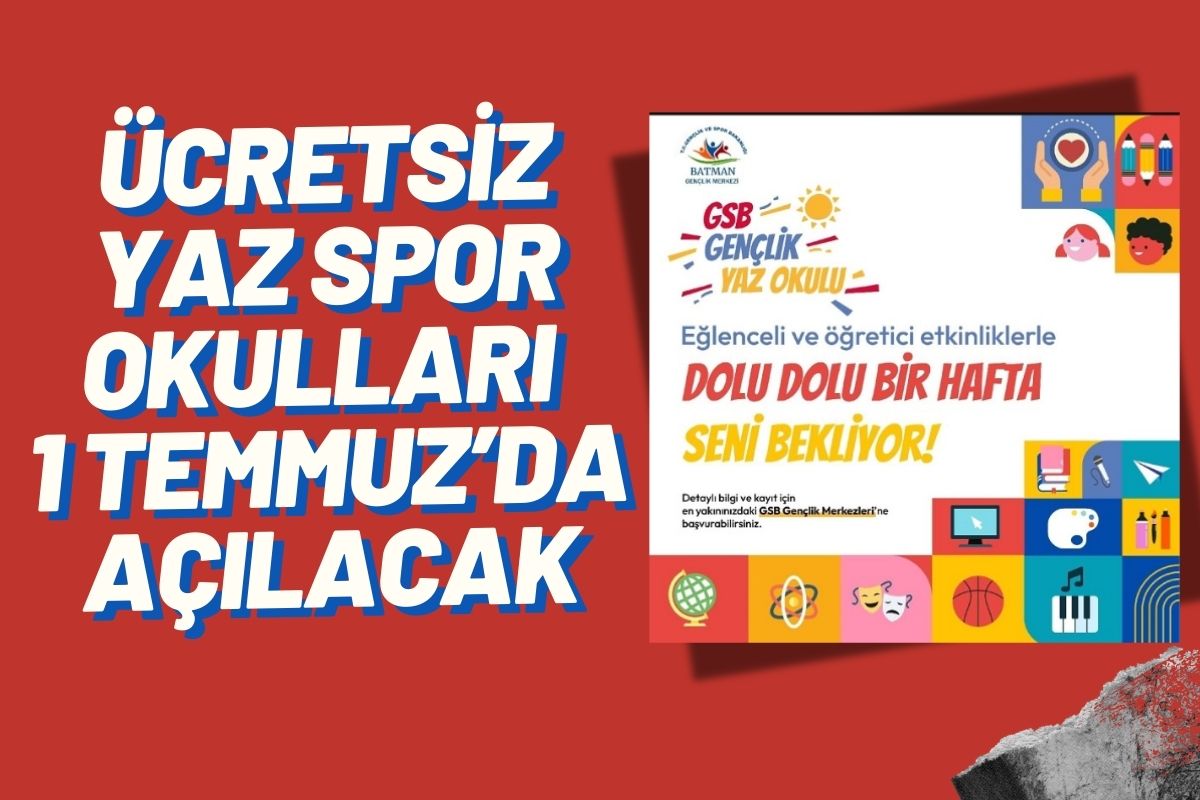 Ücretsiz Yaz Spor Okulları 1 Temmuz’da Açılacak