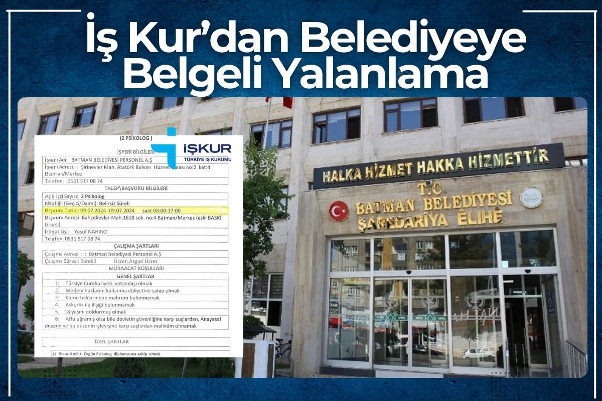 İş Kur’dan Belediyeye Belgeli Yalanlama