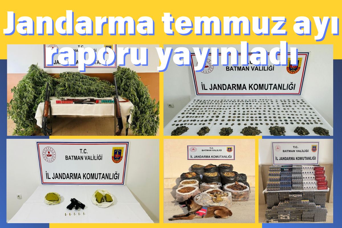 Jandarma temmuz ayı raporu yayınladı