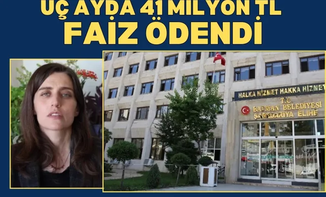 ÜÇ AYDA 41 MİLYON TL FAİZ ÖDENDİ