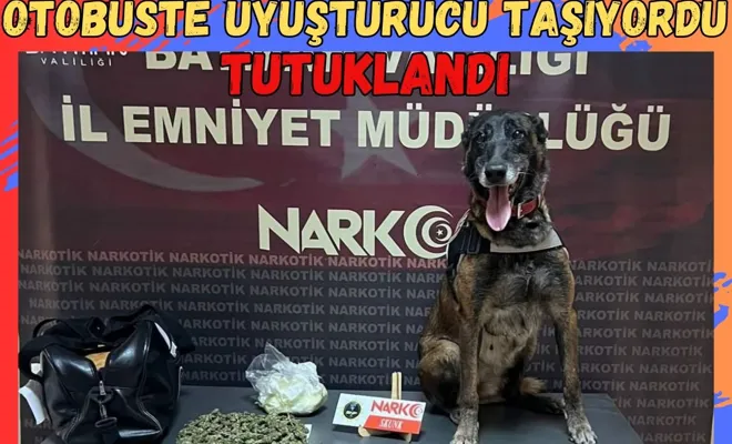 Otobüste uyuşturucu taşıyordu: Tutuklandı