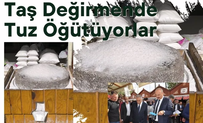 Taş Değirmende Tuz Öğütüyorlar