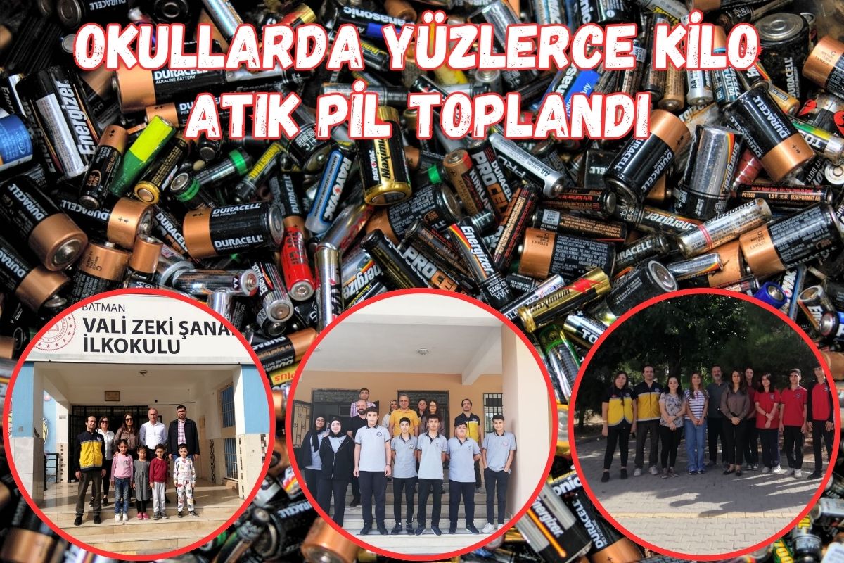 Okullarda Yüzlerce Kilo Atık Pil Toplandı