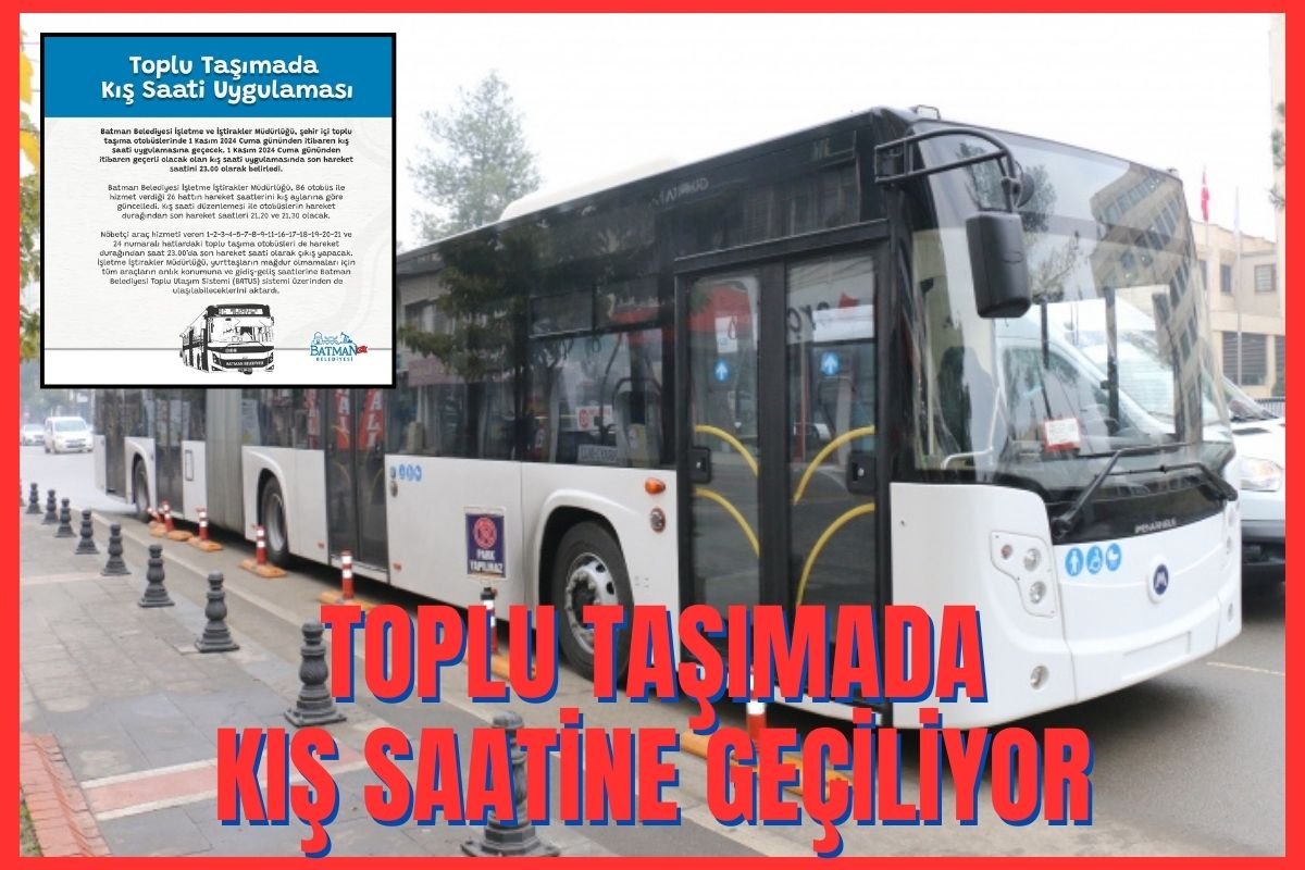 Toplu Taşımada Kış Saatine Geçiliyor