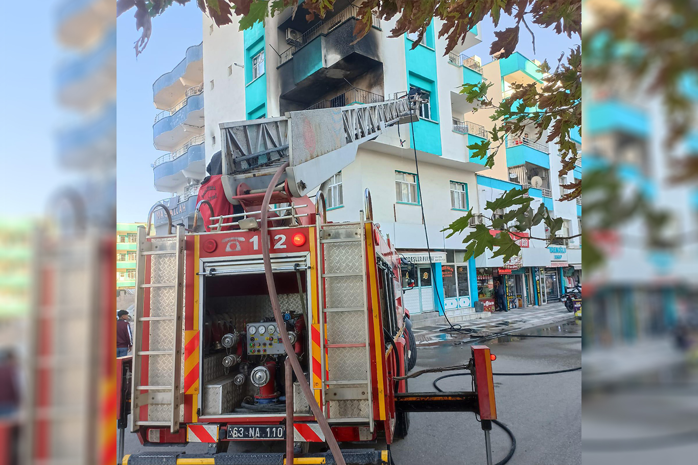 Yangından ikinci kattan atlayarak kurtuldular