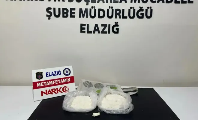 Elazığ'da 1,5 kilogram metamfetamin ele geçirildi