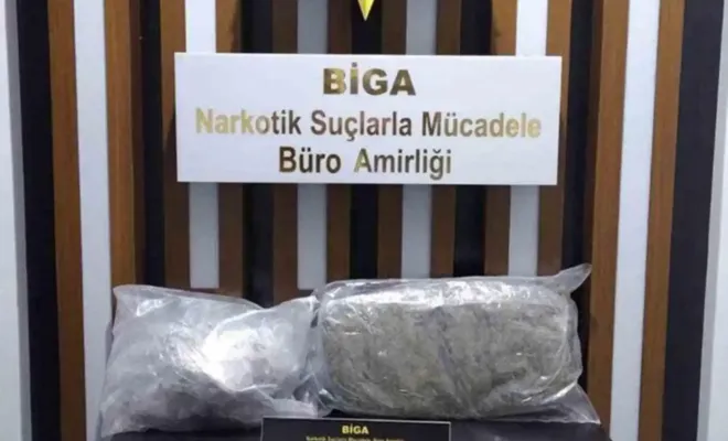 Çanakkale'de 1,682 kg skunk ele geçirildi