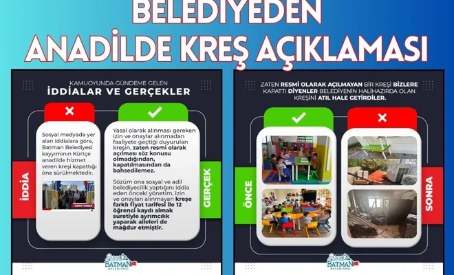 Belediyeden anadilde kreş açıklaması