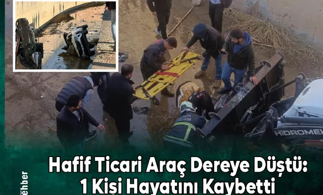 Hafif Ticari Araç Dereye Düştü