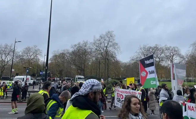 İngiltere'de Gazze'deki soykırım protesto edildi